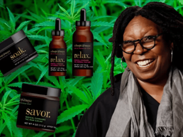 A atriz Whoopi Goldberg é embaixadora de uma linha de produtos canabicos para o mundo feminino